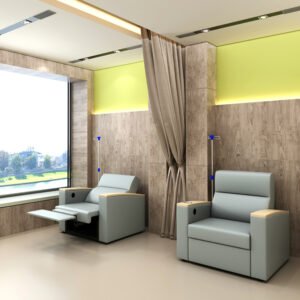 Hospital Patient Infusion Sofa Chair With IV Pole