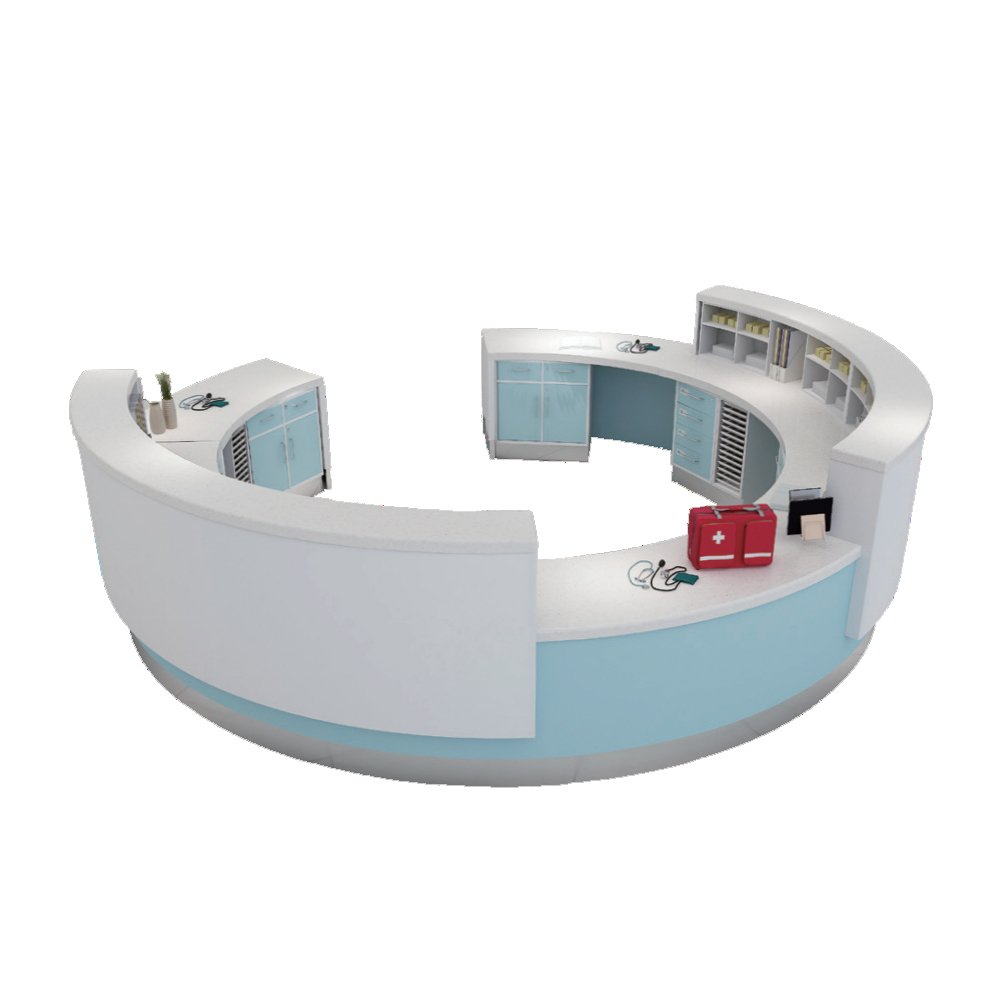 Custom U-shaped Reception Arc-shaped Medical Guidance Desk - Image 5