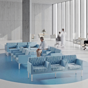 Wood Frame Double Seats Waiting Room Sofa